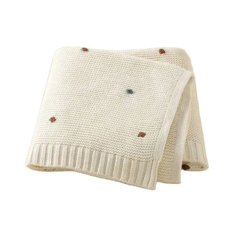 Polka Dot Cotton Knit Baby Blankets
