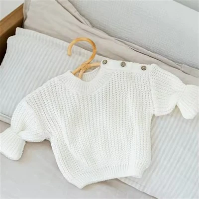 Adorable Cotton White Baby Sweater