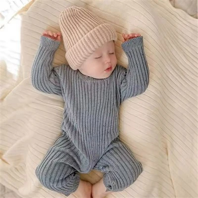 Baby Cotton Knit Sweater Romper