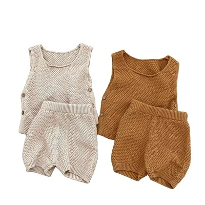 Baby Organic Knit Vest Top Shorts Set