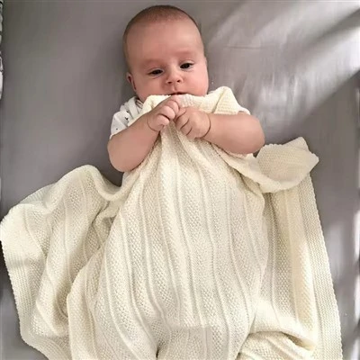 Cotton Knit Elegant Baby Blanket