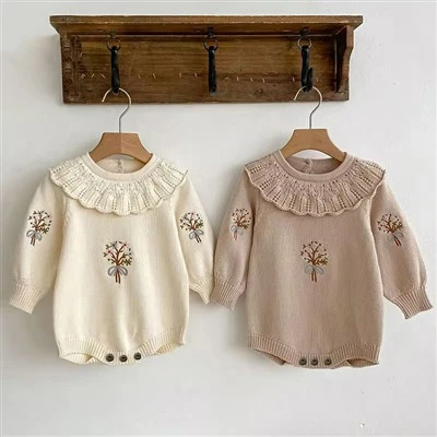 Embroidered Baby Romper Girl
