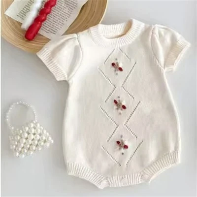 White Baby Romper